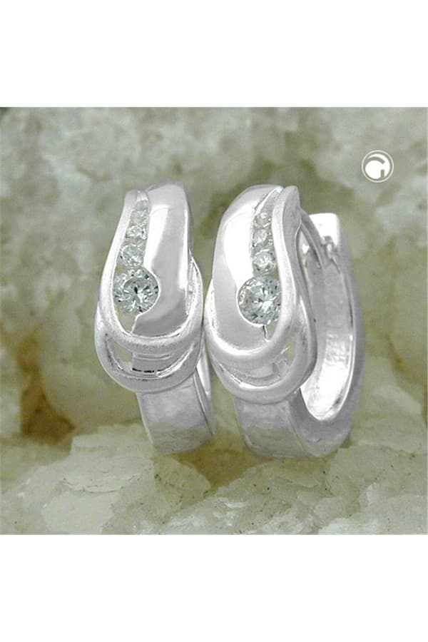 Hoop Earrings Zirconia Silver 925 - GL91326