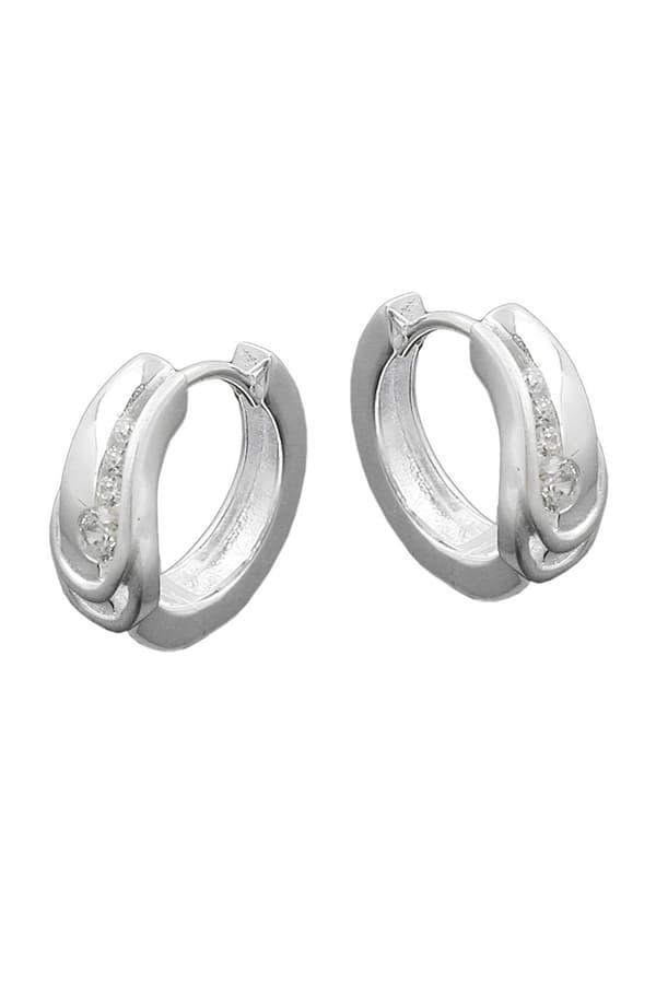 Hoop Earrings Zirconia Silver 925 - GL91326