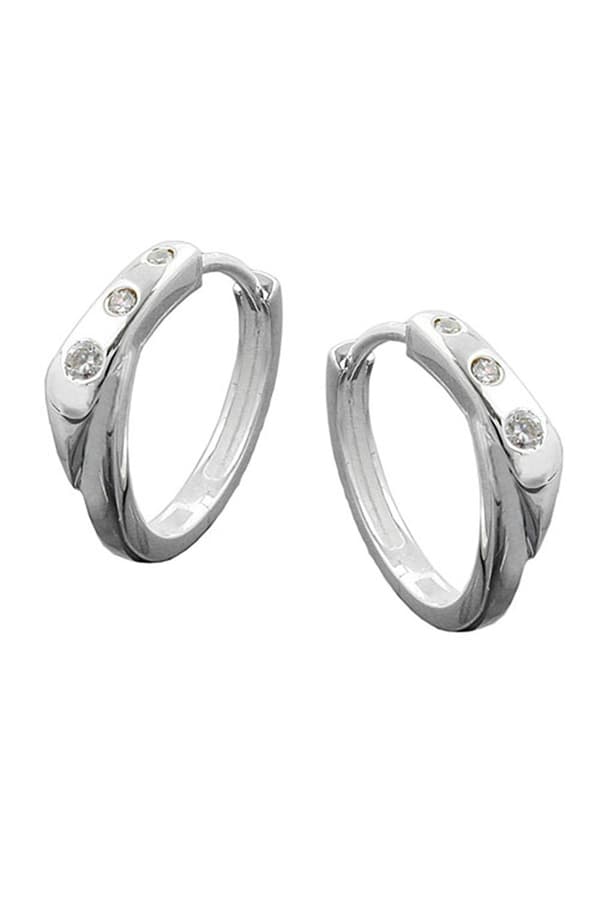Earrings Hoops Zirconia Silver 925 - GL90745