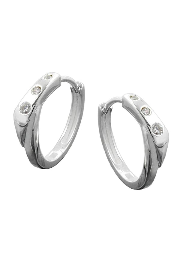 Earrings Hoops Zirconia Silver 925 - GL90745