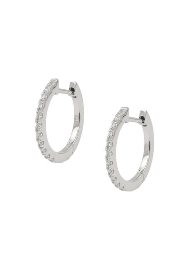 Hoop Earrings Zirconia White Silver 925 - GL93787
