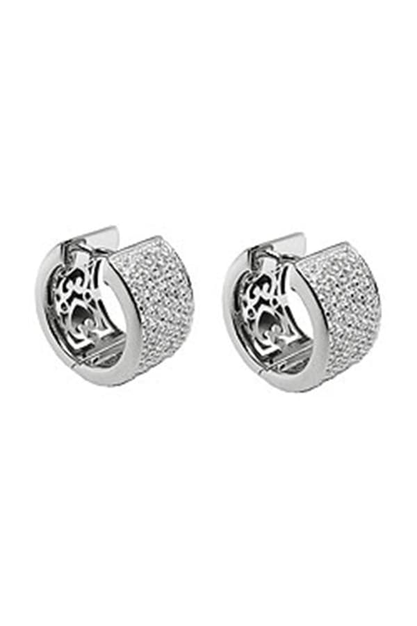 Hoop Earrings Zirconia-White Silver 925 - GL93885