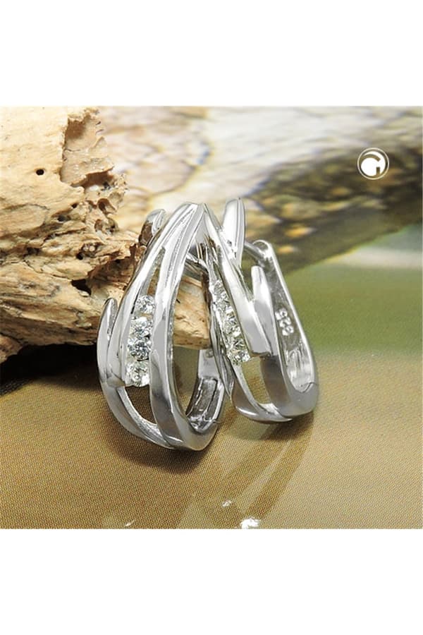 Hoop Earrings With Zirconia Silver 925 - GL93963