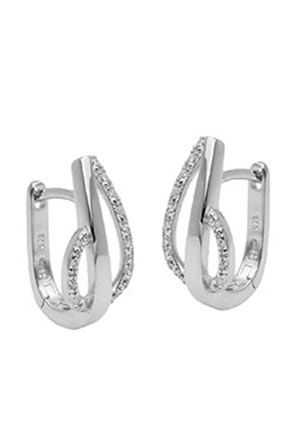 Hoop Earrings With Zirconia Silver 925 - GL93964