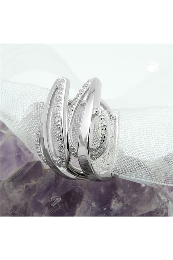 Hoop Earrings With Zirconia Silver 925 - GL93964
