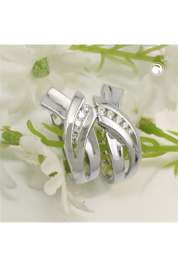 Hoop Earrings With Zirconia Silver 925 - GL93966