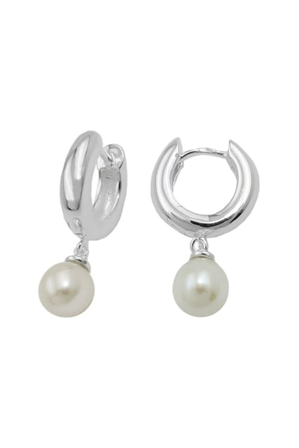 Hoop Earrings With Pearl Silver 925 - GL93972
