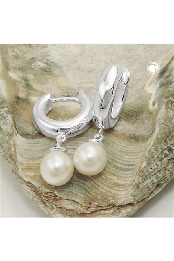 Hoop Earrings With Pearl Silver 925 - GL93972