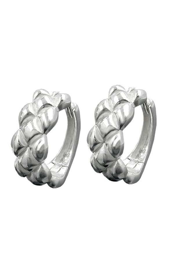 Hoop Earrings Matt/Polished Silver 925 - GL91475