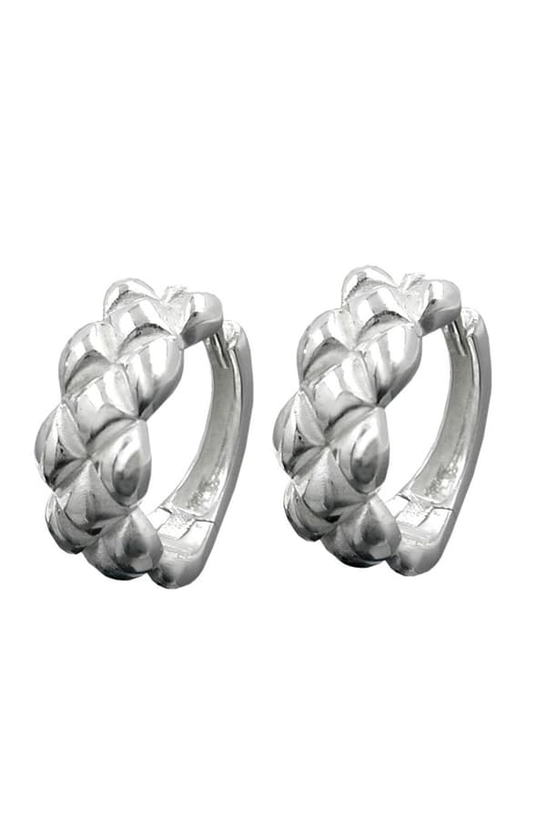 Hoop Earrings Matt/Polished Silver 925 - GL91475