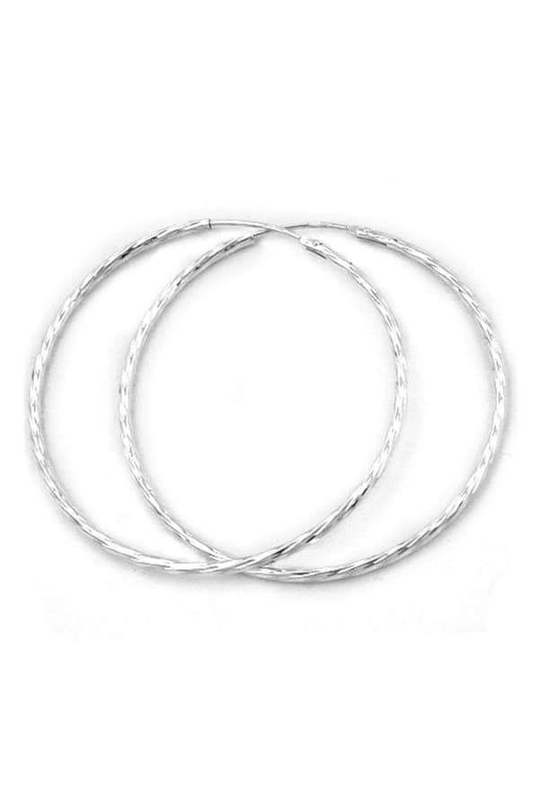 Hoop Earrings 50mm Diamond Cut Silver 925 - GL91467