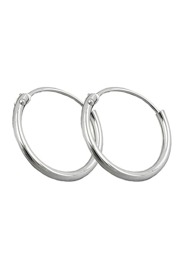 Hoop Earrings Plain & Thin Silver 925 - GL90022