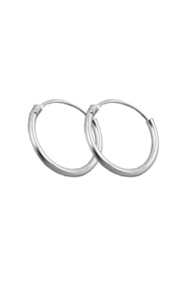 Hoop Earrings Plain & Thin Silver 925 - GL90022