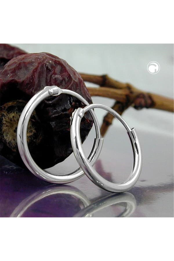 Hoop Earrings Plain & Thin Silver 925 - GL90022