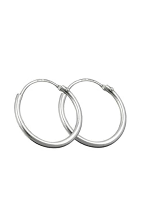 Hoop Earrings Plain & Thin Silver 925 - GL90023