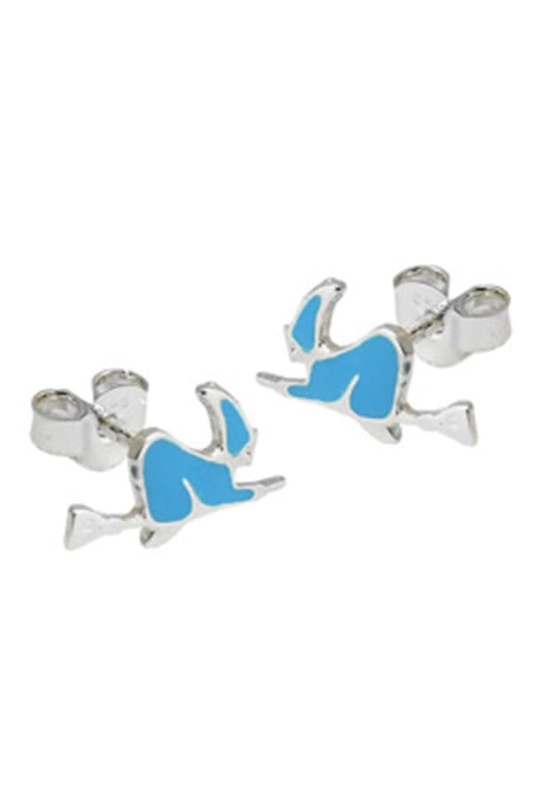 Earrings Studs Witch Blue Silver 925 - GL93574