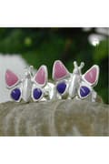 Miniatyrbild 2 av 4: Earrings Purple Butterflies Silver 925 - GL92462