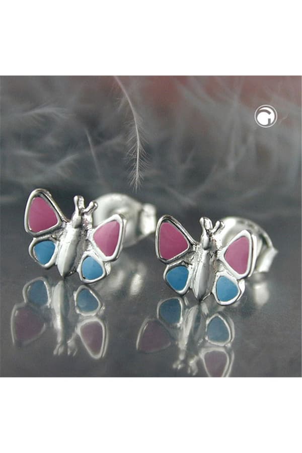 Earrings Pink Butterflies Silver 925 - GL92366