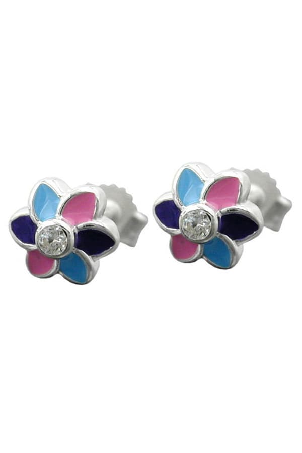 Earrings Flower Multicolor Silver 925 - GL91681