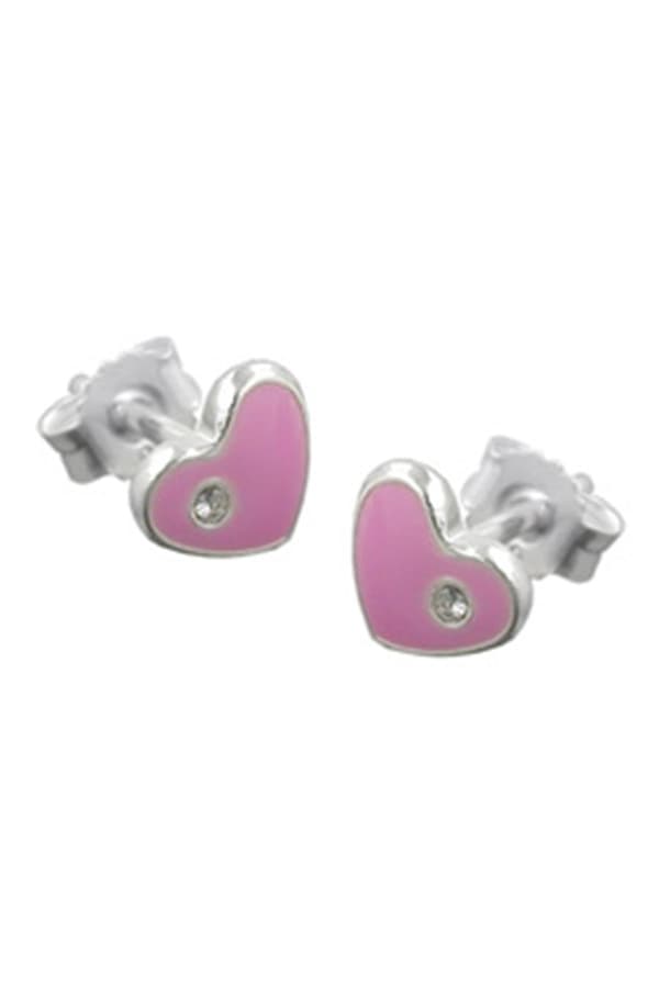 Earrings Pink Hearts Silver 925 - GL91184