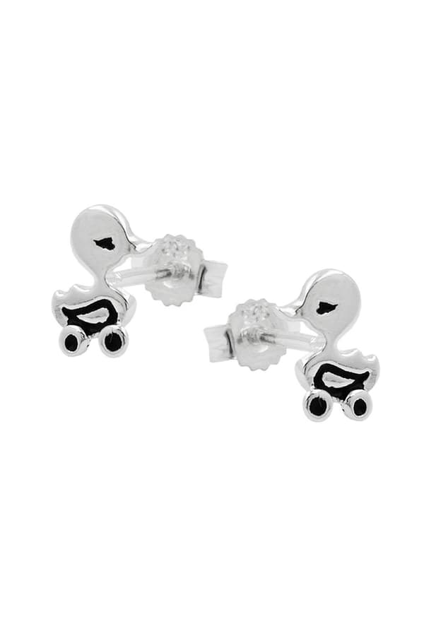 Stud Earrings Duck On Wheels Silver 925 - GL91160
