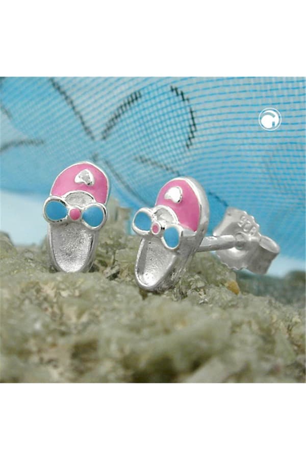 Studs Slipper Pink-Light Blue Silver 925 - GL90915