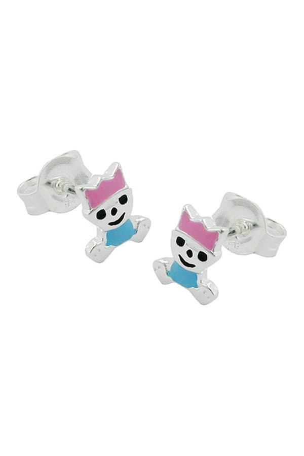 Stud Earrings Little King Pink/ Blue Silver 925 - GL90718