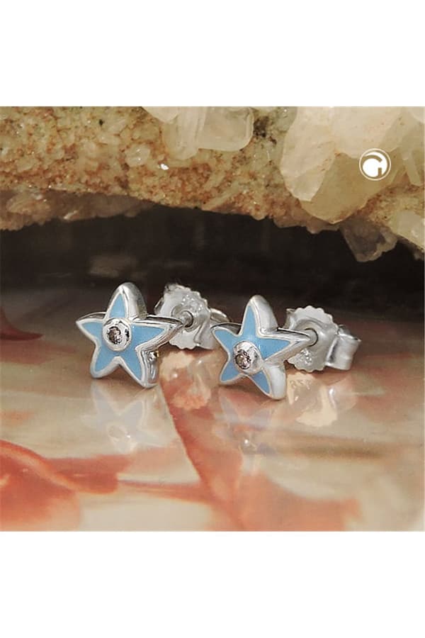 Stud Earring Star Zirconia Silver 925 - GL93732