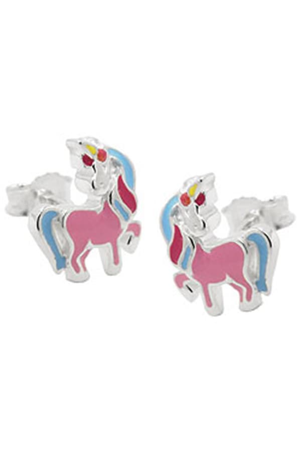 Stud Earrings Unicorn Colored Silver 925 - GL93815