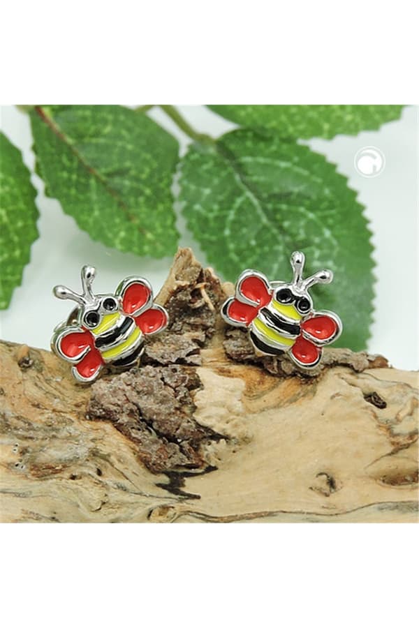 Earrings Bee Black-Yellow Silver 925 - GL93858