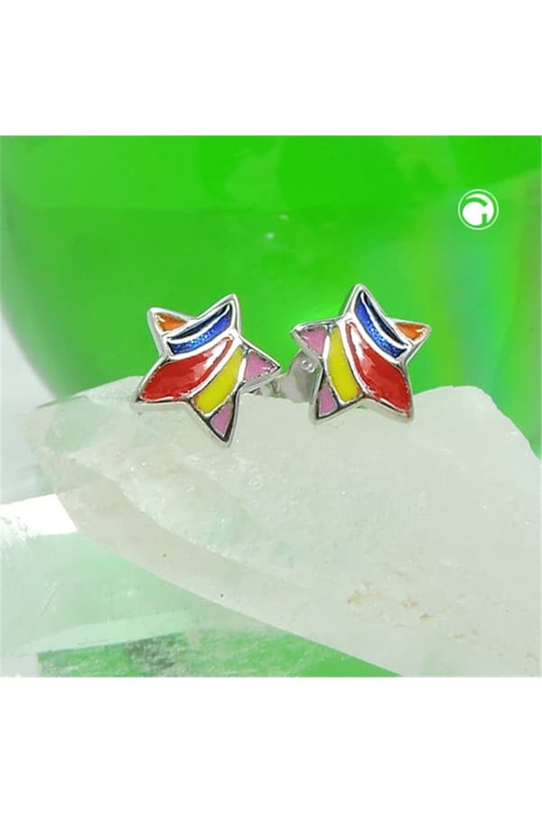 Earrings Studs Star Multi Silver 925 - GL93868