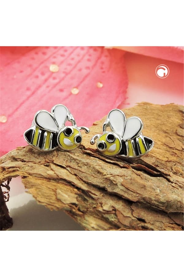 Earrings Bee Black-Yellow Silver 925 - GL93889