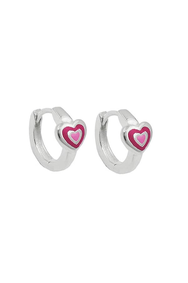 Hoop Earrings Pink-Laquered Silver 925 - GL93669