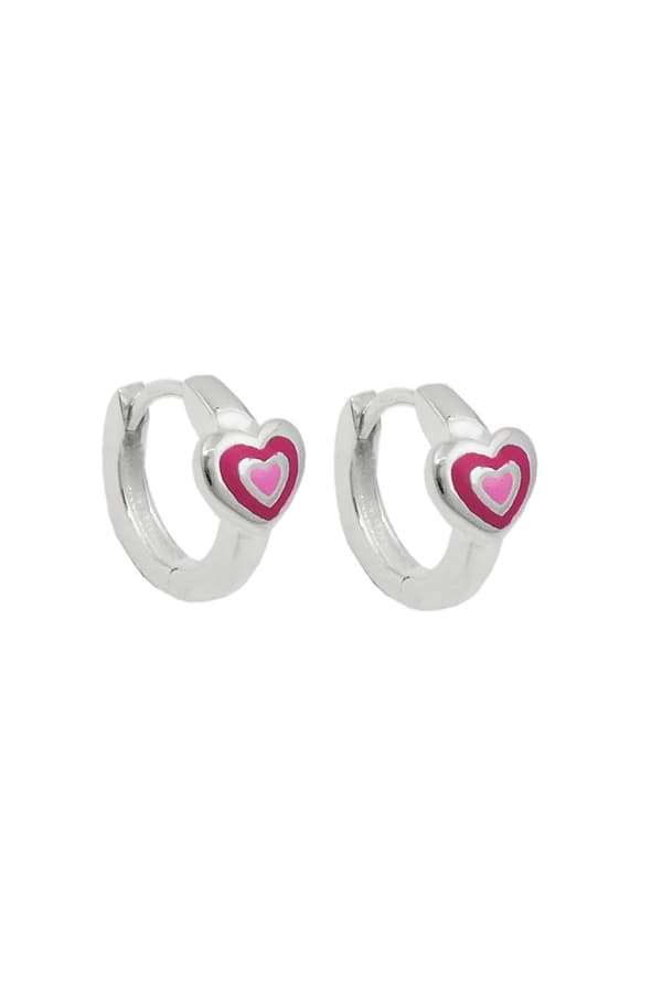 Hoop Earrings Pink-Laquered Silver 925 - GL93669