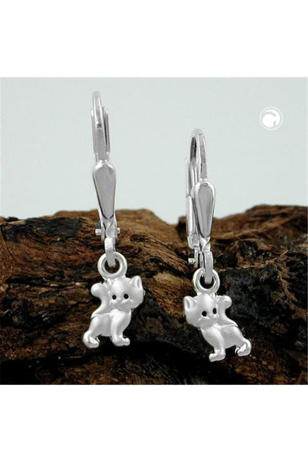 Earrings Leverback Cat Silver 925 - GL93185