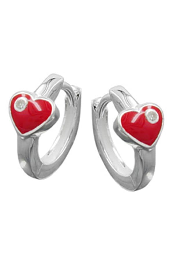 Hoop Earrings Heart 6mm Silver 925 - GL92467