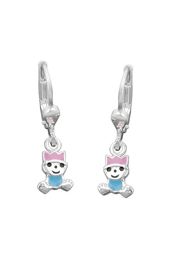 Earring Leverback Pink-Blue Silver 925 - GL90682