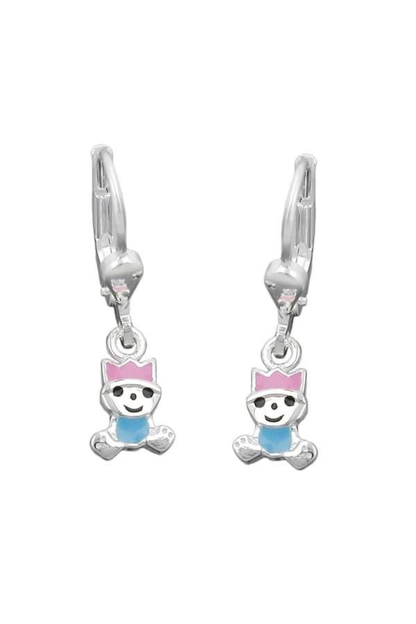 Earring Leverback Pink-Blue Silver 925 - GL90682