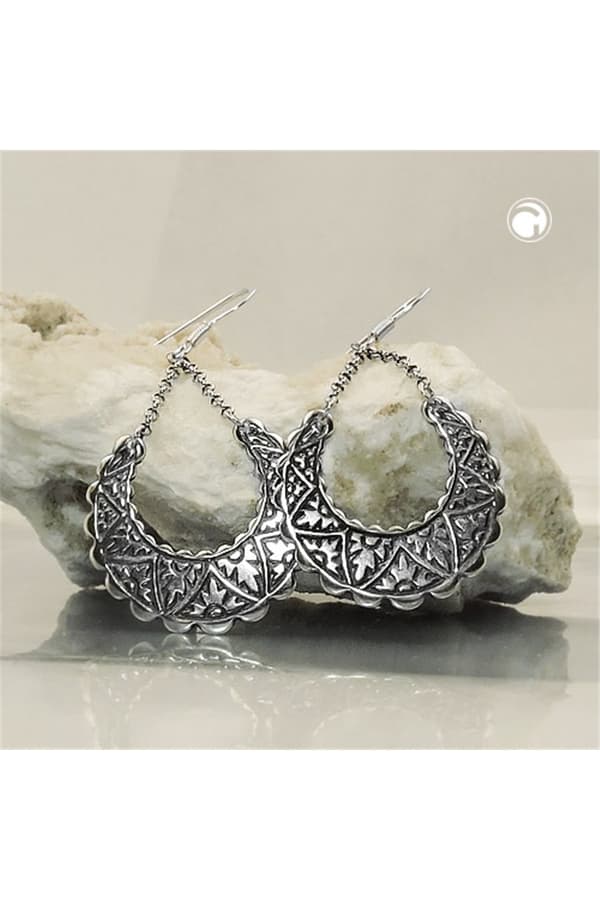 Earhooks Oriental Oxidated Silver 925 - GL93947