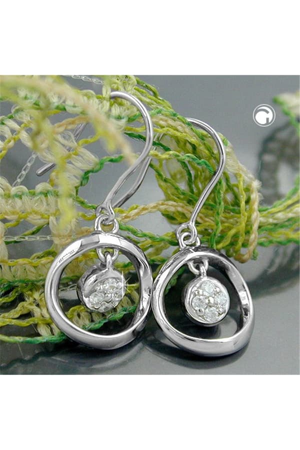 Hook Earrings With Zirconia Silver 925 - GL91318