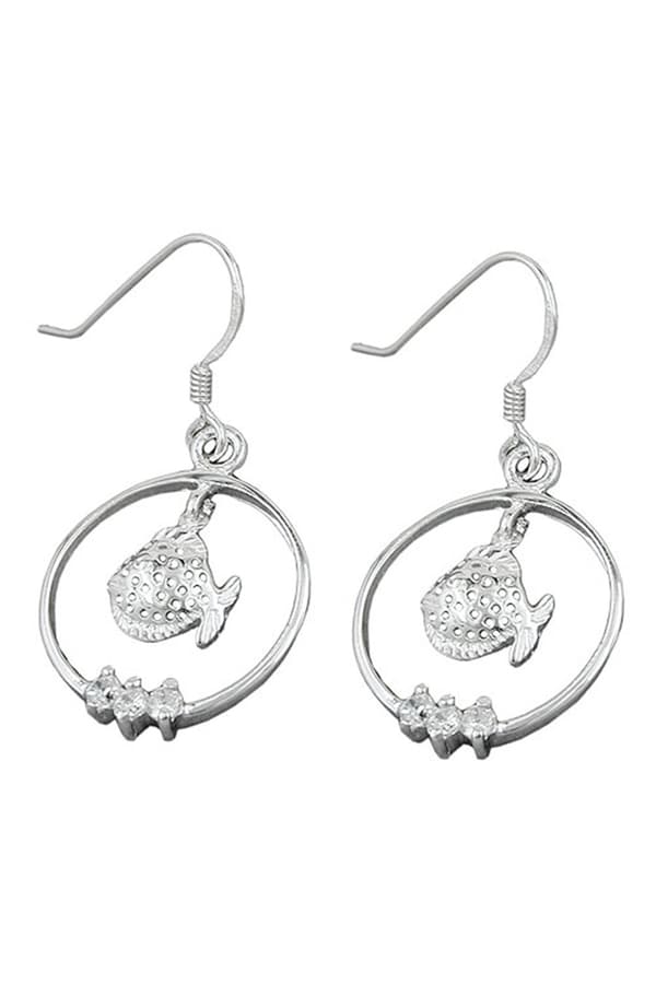 Earrings Fish Zirconia Silver 925 - GL90832