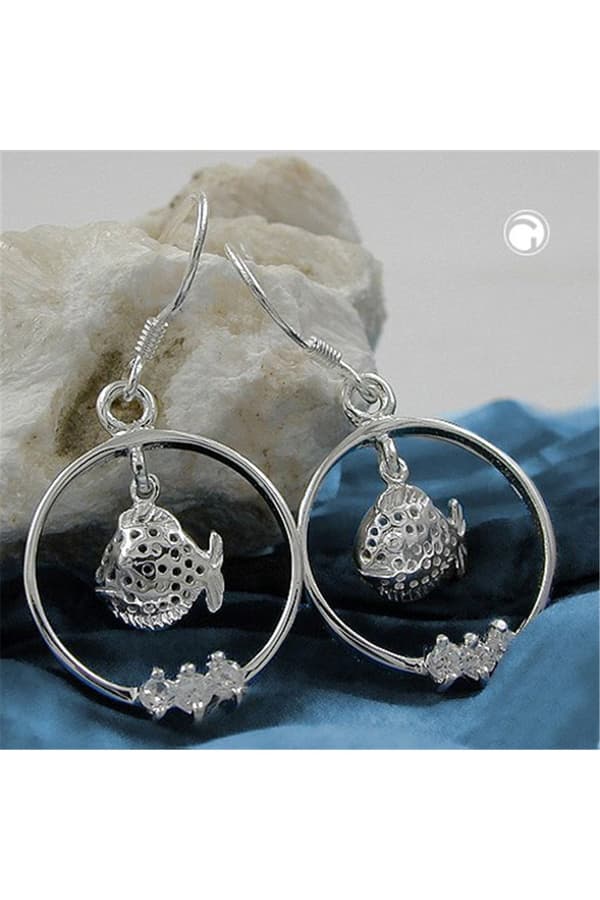 Earrings Fish Zirconia Silver 925 - GL90832