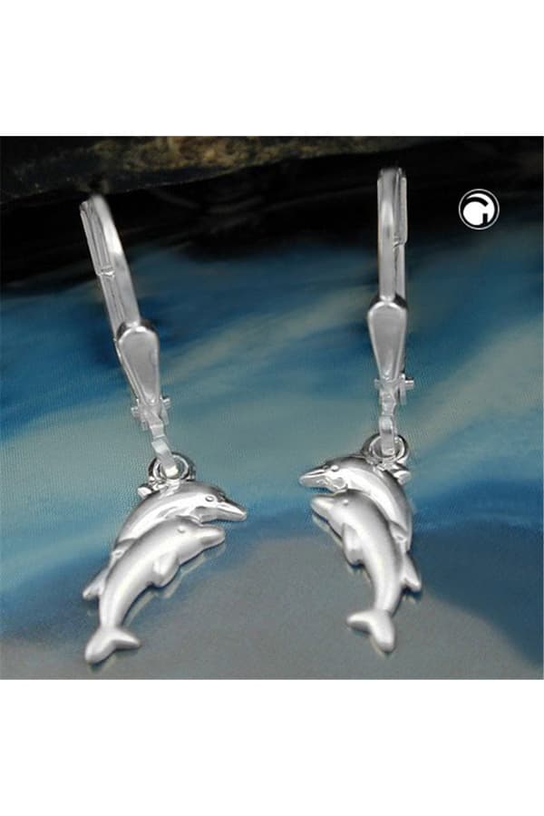 Earrings Leverback Dolphins Siver 925 - GL91175