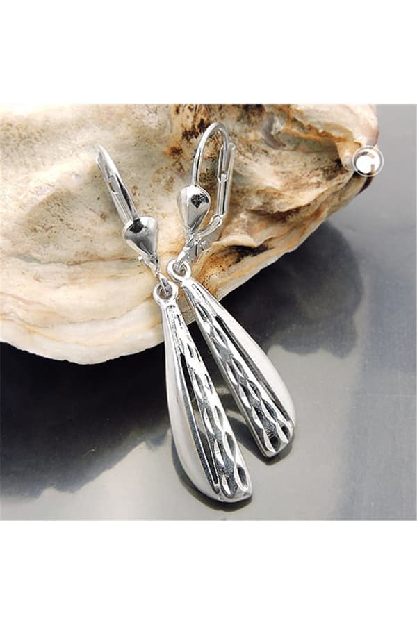 Leverback Earrings Diamond Cut Silver 925 - GL90537