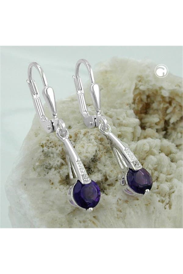 Leverback Earrings Amethyst Silver 925 - GL90286