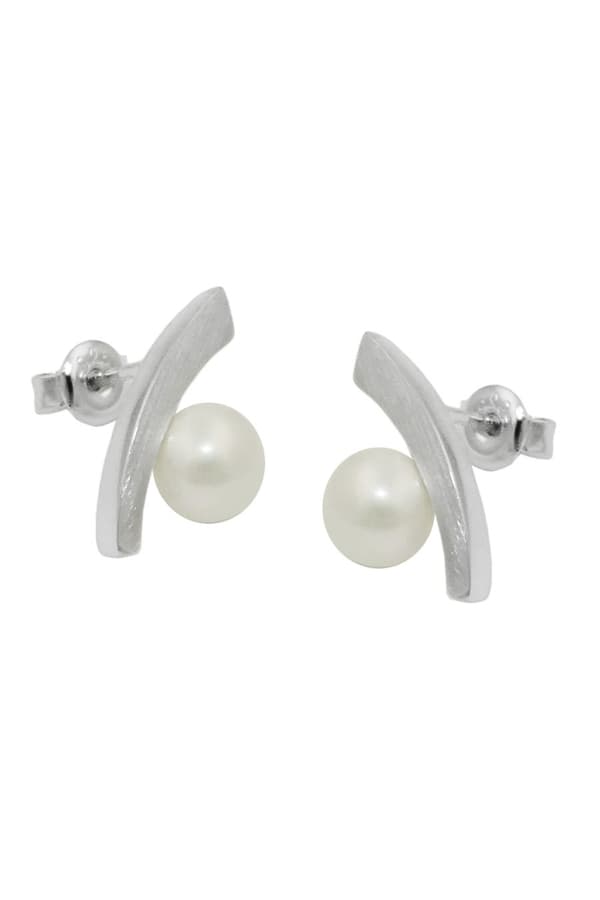 Earrings Bow Imitation Pearl Silver 925 - GL93687