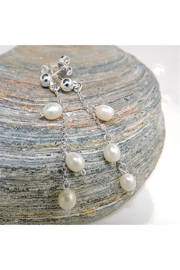 Earring Pearls On Chain Silver 925 - GL93557