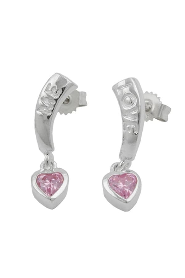 Earrings Love Zirconia-Pink Silver 925 - GL92903