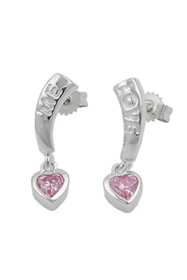 Earrings Love Zirconia-Pink Silver 925 - GL92903