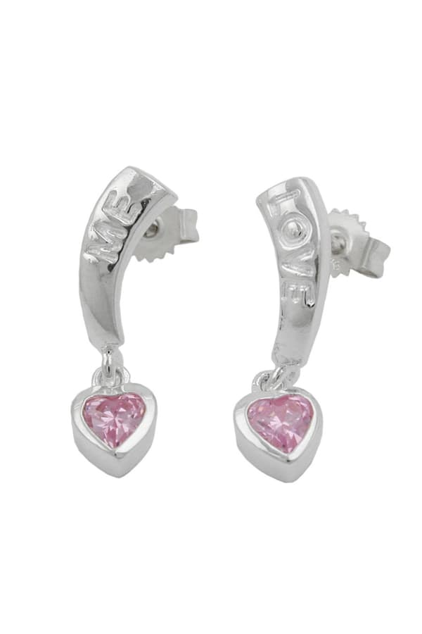 Earrings Love Zirconia-Pink Silver 925 - GL92903